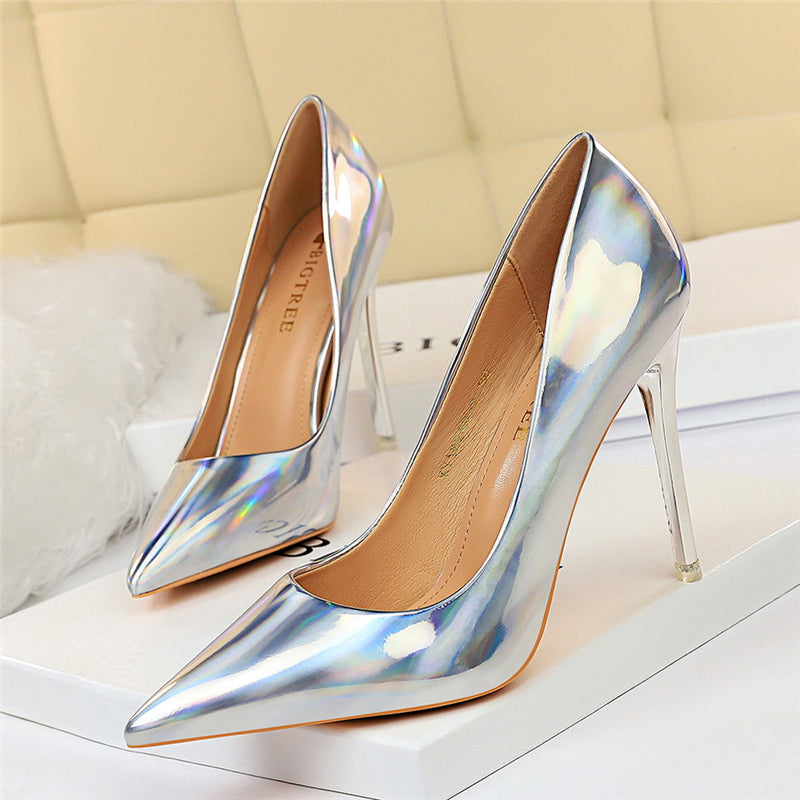 High Heels Pumps Luxury Glossy Stripper Stiletto - Sabreeonline