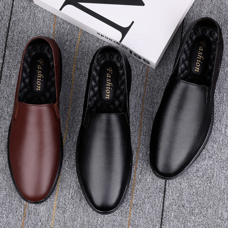 Genuine Leather Men Casual Shoes Luxury Brand Shoes Breathable Slip on Lazy Driving Shoes High-end offce fashion shoes - Sabreeonline
