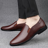 Genuine Leather Men Casual Shoes Luxury Brand Shoes Breathable Slip on Lazy Driving Shoes High-end offce fashion shoes - Sabreeonline
