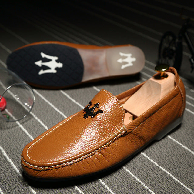 Mens Shoes Casual Brands Slip On Formal Luxury Shoes Men Loafers Moccasins Genuine Leather Driving Shoes - Sabreeonline