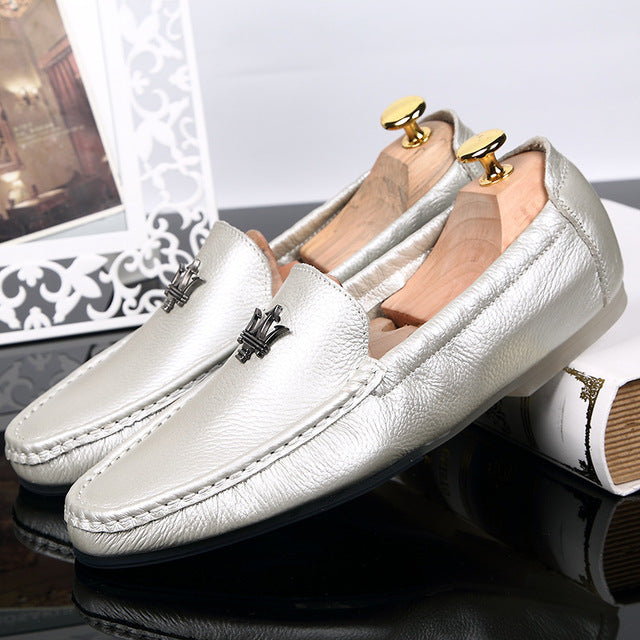 Mens Shoes Casual Brands Slip On Formal Luxury Shoes Men Loafers Moccasins Genuine Leather Driving Shoes - Sabreeonline
