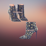 Sexy Metal Rivets Short Boots - Sabreeonline